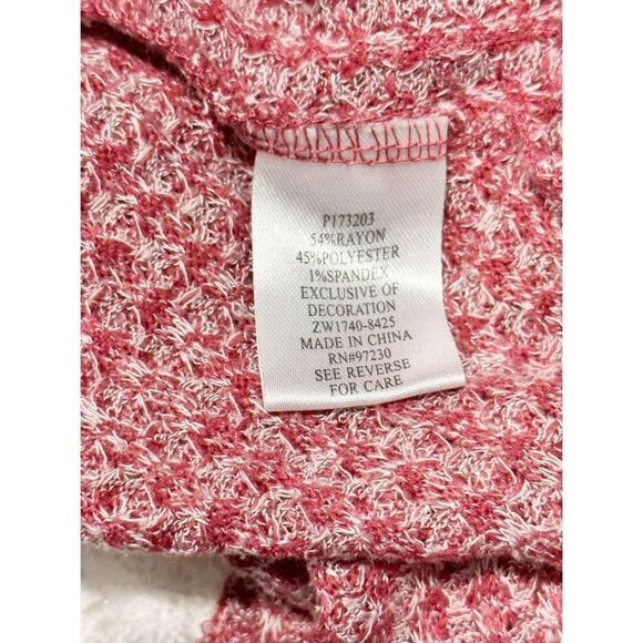 Almost Famous Knit Scoop Neck Long Sleeve Top Heather Reddish Pink Size Medium - Picture 11 of 13